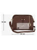Mia Tomazzi Leder-Umhängetasche "Certosa" in Dunkelbraun - (B)24 x (H)16 x (T)8 cm