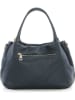 Mia Tomazzi Leren handtas donkerblauw - (B)28 x (H)20 x (D)12 cm
