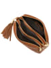 Mia Tomazzi Leder-Umhängetasche "Gradisca" in Hellbraun - (B)22,5 x (H)16 x (T)7 cm