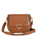 Mia Tomazzi Leren schoudertas "Carracci" lichtbruin - (B)23 x (H)18 x (D)7,5 cm