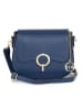 Mia Tomazzi Leren schoudertas "Carracci" blauw - (B)23 x (H)18 x (D)7,5 cm