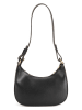 Mia Tomazzi Leder-Schultertasche "Farnese" in Schwarz - (B)24 x (H)14 x (T)9 cm