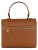 Mia Tomazzi Leren handtas lichtbruin - (B)25 x (H)20 x (D)11 cm