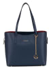 Mia Tomazzi Leder-Schultertasche in Dunkelblau - (B)35 x (H)30 x (T)15 cm