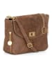 Mia Tomazzi Leren schoudertas "Dergano" camel - (B)26 x (H)21 x (D)10 cm