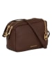Mia Tomazzi Leren schoudertas "Astolfo" donkerbruin - (B)23 x (H)16 x (D)11 cm