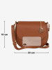 Mia Tomazzi Leder-Umhängetasche "Eschilo" in Hellbraun - (B)23 x (H)19 x (T)8 cm