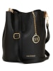 Mia Tomazzi Leder-Umhängetasche in Schwarz - (B)20 x (H)23 x (T)14 cm