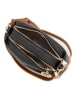 Mia Tomazzi Leder-Umhängetasche in Schwarz/ Braun - (B)25 x (H)15 x (T)10 cm