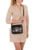 Mia Tomazzi Leder-Umhängetasche in Schwarz - (B)23 x (H)18 x (T)7 cm