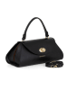 Mia Tomazzi Leder-Henkeltasche "Bardelli" in Schwarz - (B)33 x (H)15 x (T)15 cm