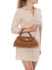 Mia Tomazzi Leren handtas "Bardelli" lichtbruin - (B)33 x (H)15 x (D)15 cm