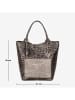 Mia Tomazzi Leren shopper "Barozzi" taupe - (B)31 x (H)36 x (D)20 cm