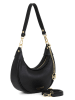 Mia Tomazzi Leren schoudertas "Carabelli" zwart - (B)25 x (H)14 x (D)8 cm