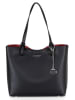 Mia Tomazzi Leder-Schultertasche "Zanella" in Schwarz - (B)31 x (H)26 x (T)14 cm