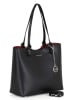Mia Tomazzi Leder-Schultertasche "Zanella" in Schwarz - (B)31 x (H)26 x (T)14 cm