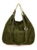Mia Tomazzi Leren schoudertas ''Tarabella'' groen - (B)34 x (H)30 x (D)11 cm
