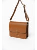 Lia Biassoni Leder-Schultertasche  in Hellbraun - (B)22 x (H)19 x (T)7 cm