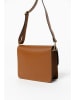Lia Biassoni Leder-Schultertasche  in Hellbraun - (B)22 x (H)19 x (T)7 cm