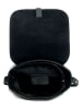 Lia Biassoni Leder-Umhängetasche "Mella" in Schwarz - (B)24 x (H)20 x (T)9 cm