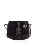 Lia Biassoni Leder-Umhängetasche "Adda" in Schwarz - (B)23 x (H)20 x (T)6 cm