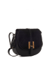 Lia Biassoni Leder-Umhängetasche "Adda" in Schwarz - (B)23 x (H)20 x (T)6 cm