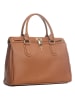 Lia Biassoni Leren handtas "Nure" cognackleurig - (B)36 x (H)28 x (D)18 cm