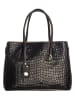 Lia Biassoni Leder-Schultertasche "Allia" in Schwarz - (B)40 x (H)33 x (T)16 cm