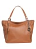 Lia Biassoni Leder-Schultertasche "Alserio" in Cognac - (B)42 x (H)26 x (T)14 cm