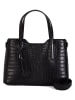 Lia Biassoni Leder-Schultertasche "Acco" in Schwarz - (B)32 x (H)22 x (T)12 cm