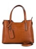 Lia Biassoni Leder-Schultertasche "Acco" in Camel - (B)32 x (H)22 x (T)12 cm