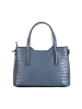 Lia Biassoni Leder-Schultertasche "Acco" in Blau - (B)32 x (H)22 x (T)12 cm