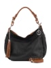 Lia Biassoni Leren schoudertas "Garga" zwart - (B)36 x (H)26 x (D)10 cm