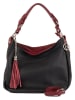 Lia Biassoni Leder-Schultertasche "Garga" in Schwarz - (B)36 x (H)26 x (T)10 cm