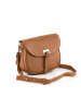 Lia Biassoni Leder-Umhängetasche "Neva" in Cognac - (B)20 x (H)16 x (T)6 cm