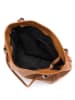 Lia Biassoni Leder-Schultertasche "Merula" in Hellbraun - (B)32 x (H)28 x (T)14 cm