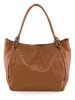 Lia Biassoni Leder-Schultertasche "Merula" in Hellbraun - (B)32 x (H)28 x (T)14 cm