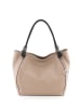 Lia Biassoni Leder-Schultertasche "Merula" in Taupe - (B)32 x (H)28 x (T)14 cm