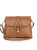 Lia Biassoni Leder-Umhängetasche "Perotto" in Camel - (B)25 x (H)19 x (T)9 cm