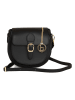 Lia Biassoni Leder-Umhängetasche "Accesa" in Schwarz - (B)24 x (H)18 x (T)12 cm