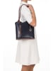 Lia Biassoni Leren schoudertas donkerblauw - (B)28 x (H)55 x (D)9 cm