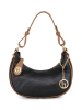 Lia Biassoni Leder-Schultertasche "Acquato" in Schwarz - (B)26 x (H)17 x (T)7 cm