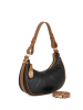 Lia Biassoni Leder-Schultertasche "Acquato" in Schwarz - (B)26 x (H)17 x (T)7 cm