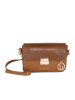 Lia Biassoni Leder-Umhängetasche "Ruga" in Camel - (B)21 x (H)14 x (T)5 cm