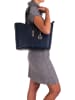 Mia Tomazzi Leder-Schultertasche "Valbrona" in Dunkelblau - (B)40 x (H)27 x (T)14 cm
