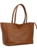 Mia Tomazzi Leder-Schultertasche "Zuara" in Hellbraun - (B)35 x (H)27 x (T)16 cm