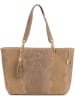 Mia Tomazzi Skórzany shopper bag w kolorze szarobrązowym - 58 x 42 x 14 cm