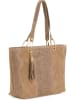 Mia Tomazzi Leder-Shopper "Cilento" in Taupe - (B)58 x (H)42 x (T)14 cm