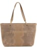 Mia Tomazzi Leder-Shopper "Cilento" in Taupe - (B)58 x (H)42 x (T)14 cm
