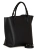 Mia Tomazzi Leren shopper "Cevedale" zwart - (B)44 x (H)32 x (D)13 cm